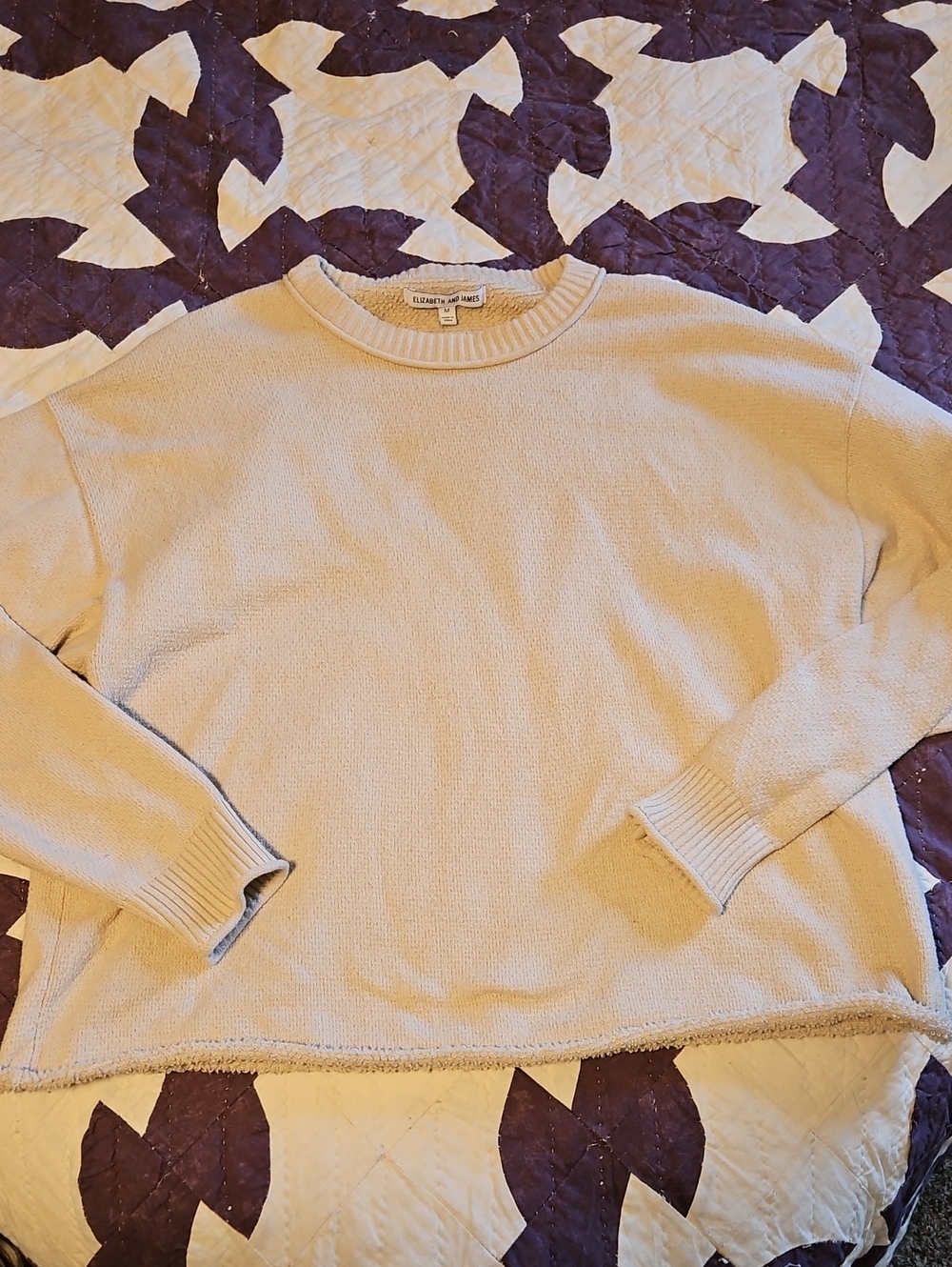 Elizabeth and James Light Cream Crewneck Pullover